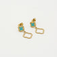 Oorsteker dubbele klavers turquoise