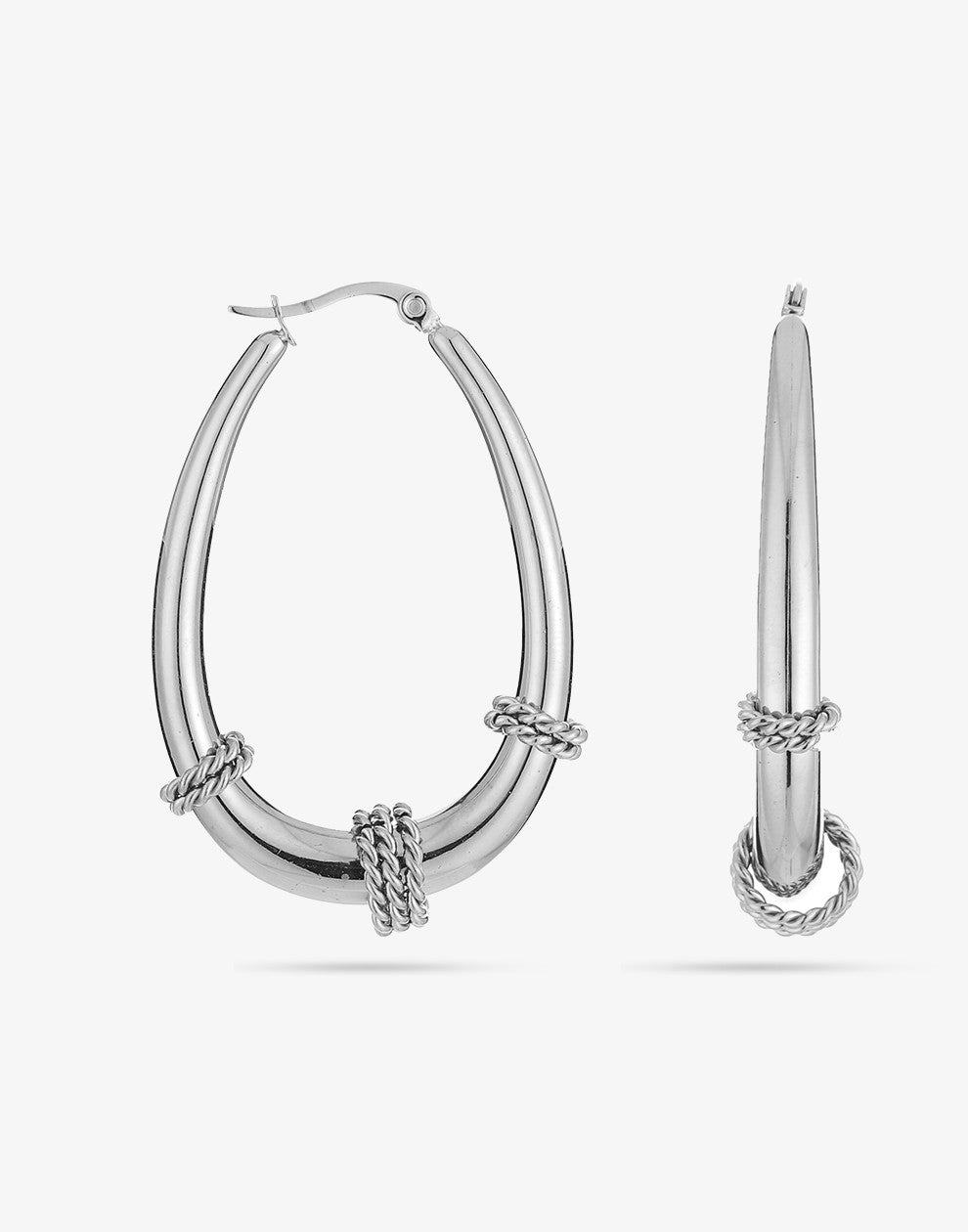 Ovale bali hoops zilverkleurig