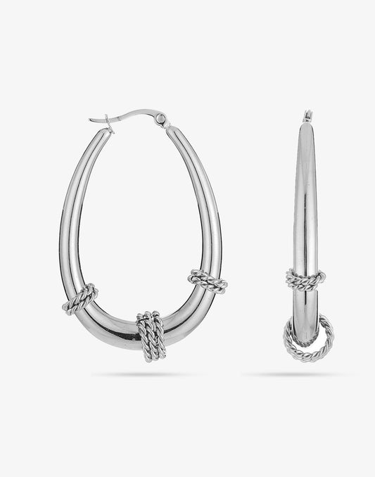 Ovale bali hoops zilverkleurig