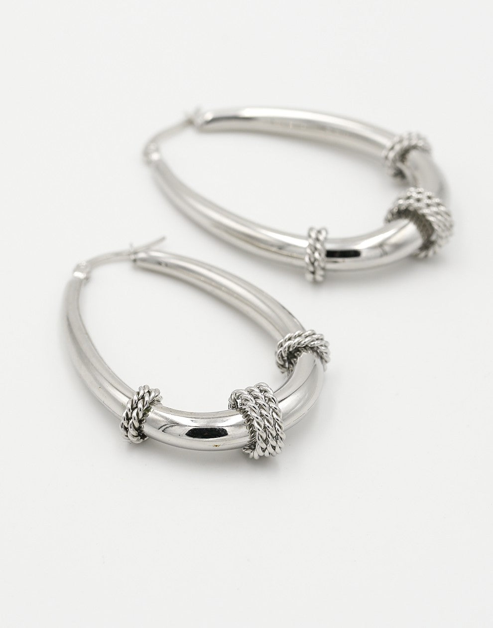 Ovale bali hoops zilverkleurig