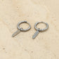 Oorring met staaf zilverkleurig