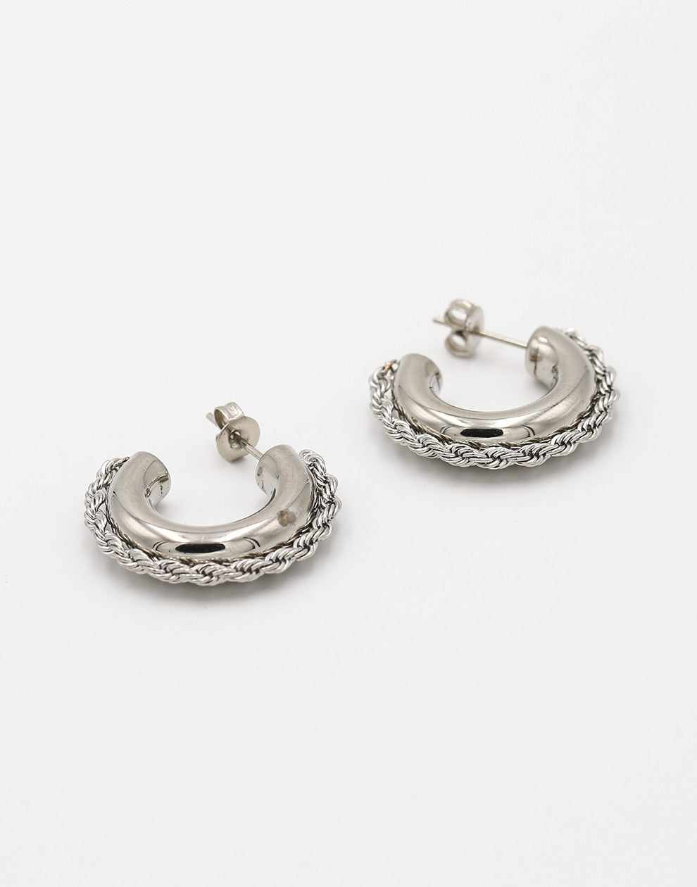 Chunky hoop tribal klein zilverkleurig