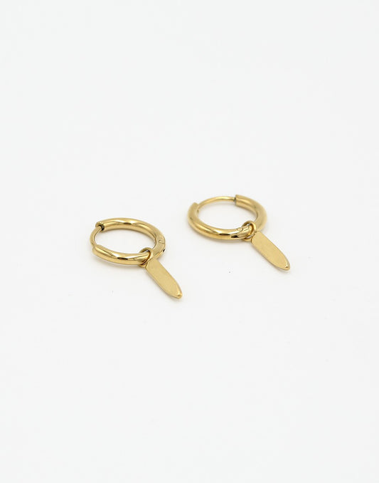 Oorring met staaf goudkleurig
