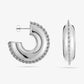 Chunky hoop tribal zilverkleurig