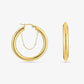 Oorringen hoops chain goudkleurig