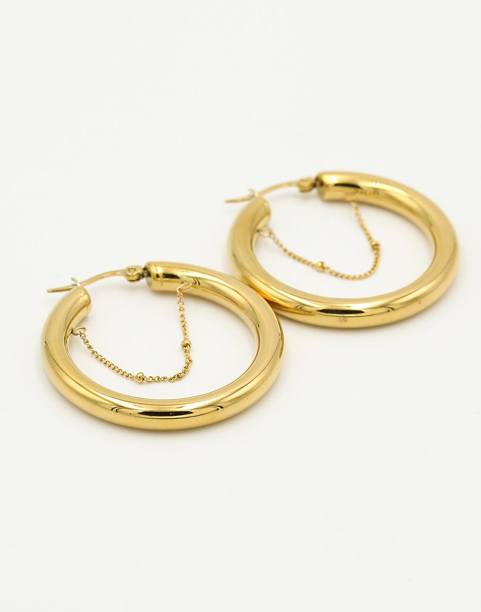 Oorringen hoops chain goudkleurig