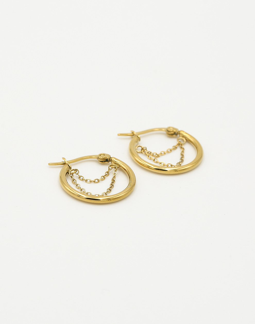 creolen dubbel chain goudkleurig