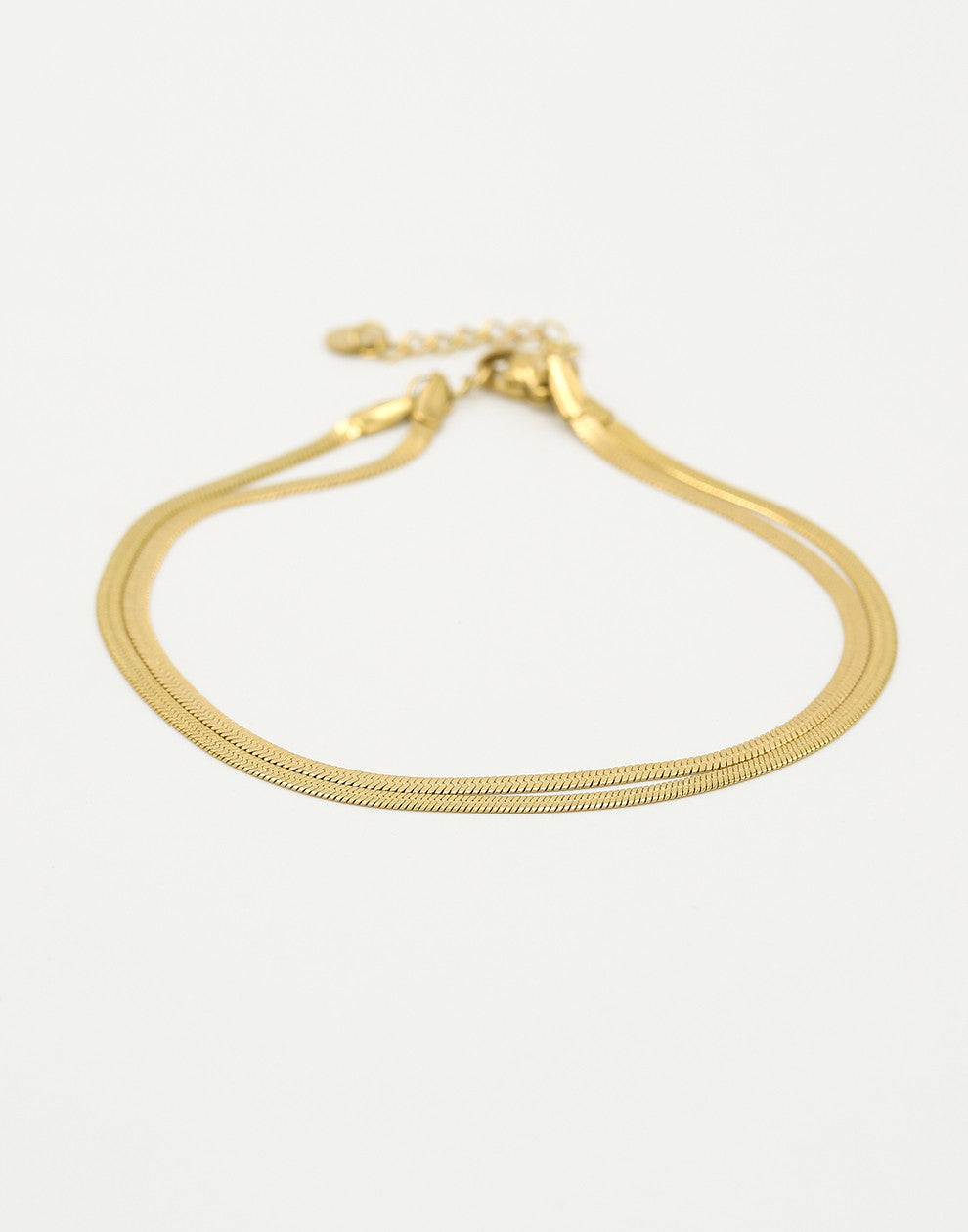 Enkelbandje dubbel snake goudkleurig