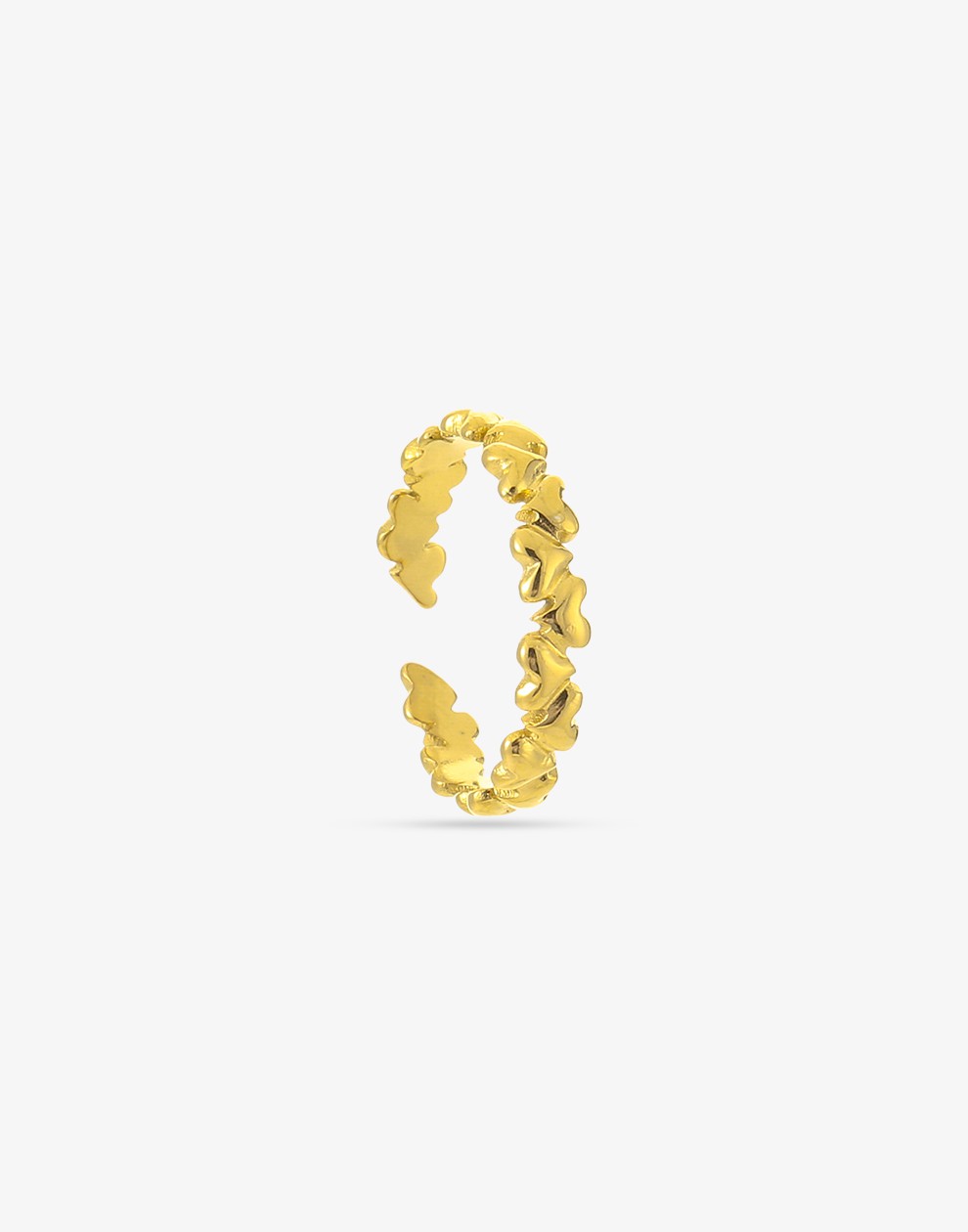 Ring vintage hartjes goudkleurig