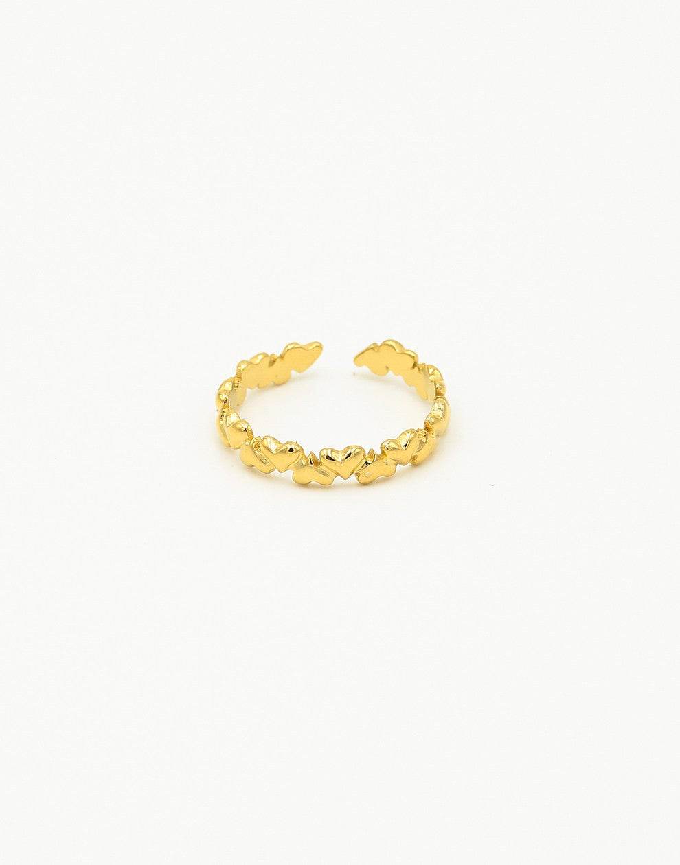 Ring vintage hartjes goudkleurig