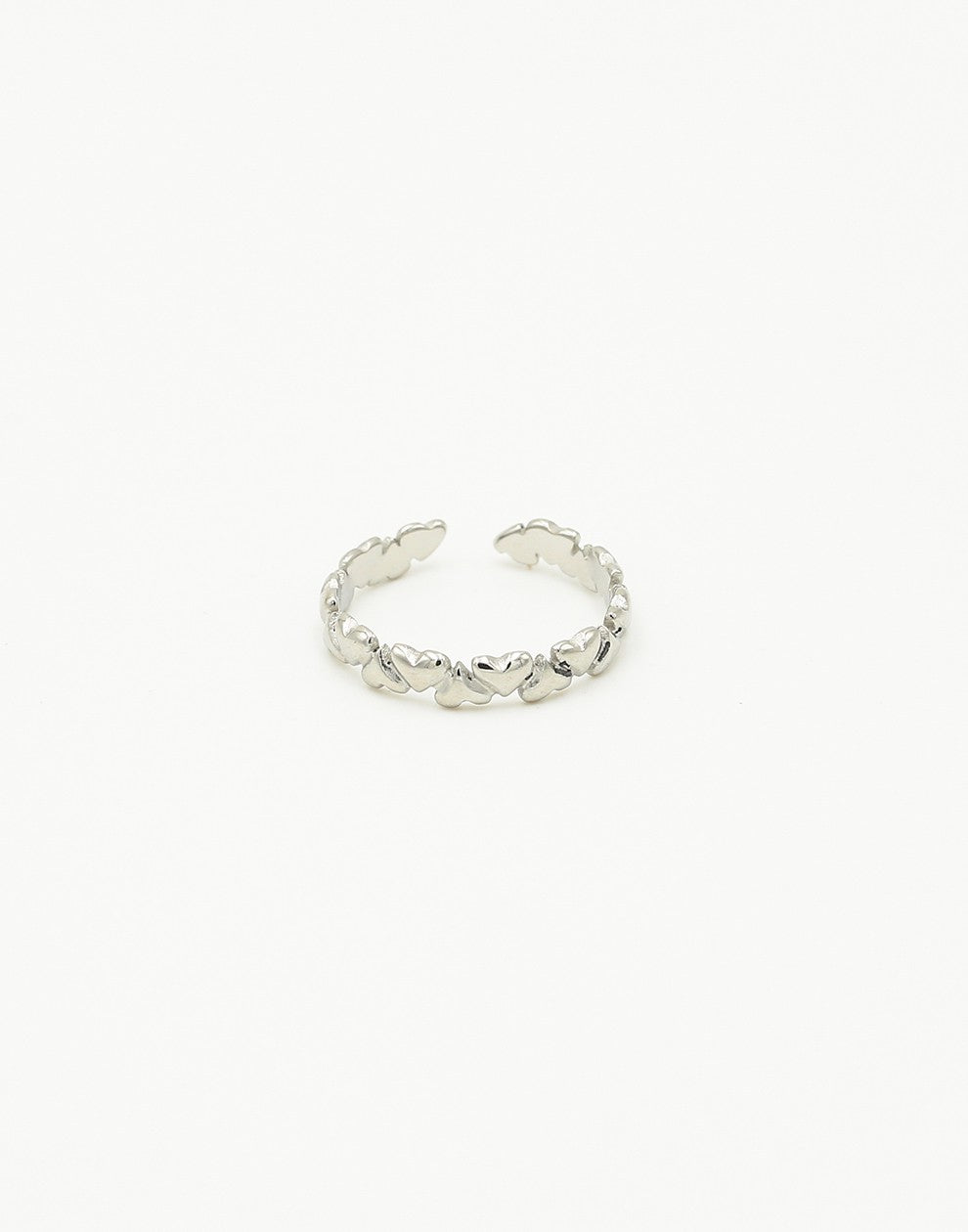 Ring vintage hartjes zilverkleurig