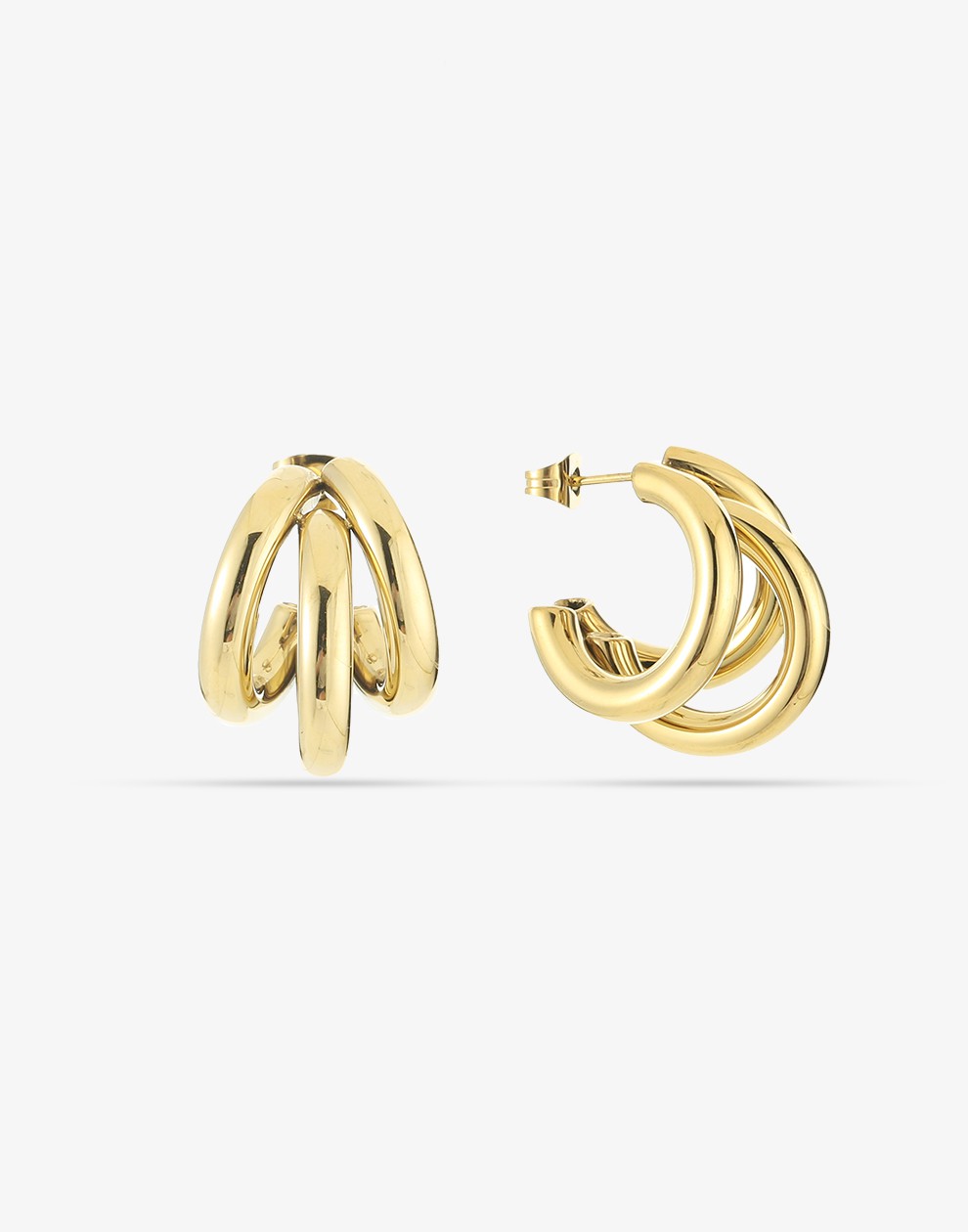 Triple hoop goudkleurig