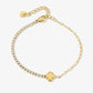 klaverarmband tennis chain goudkleurig