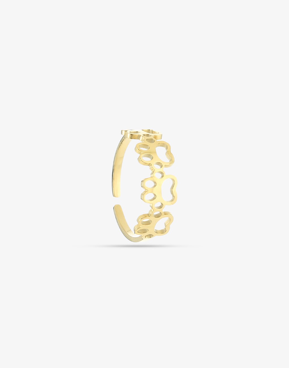 Ring hondenpootjes goudkleurig