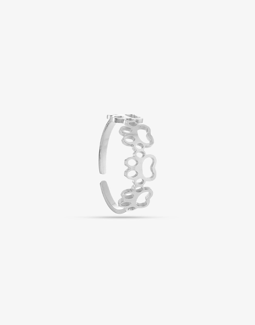 Ring hondenpootjes zilverkleurig