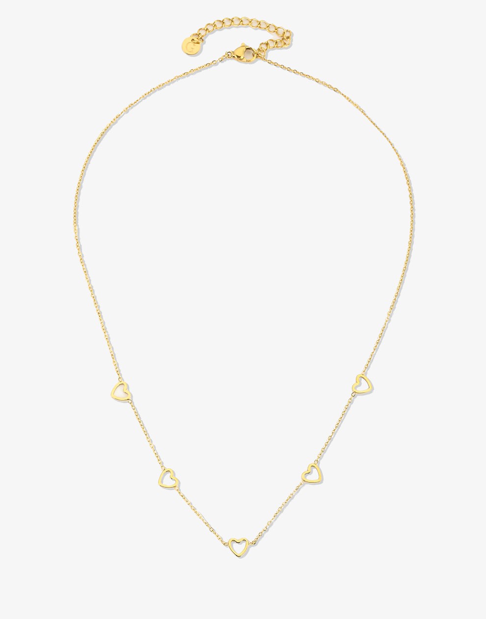 ketting open hartjes goudkleurig