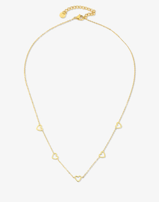 ketting open hartjes goudkleurig
