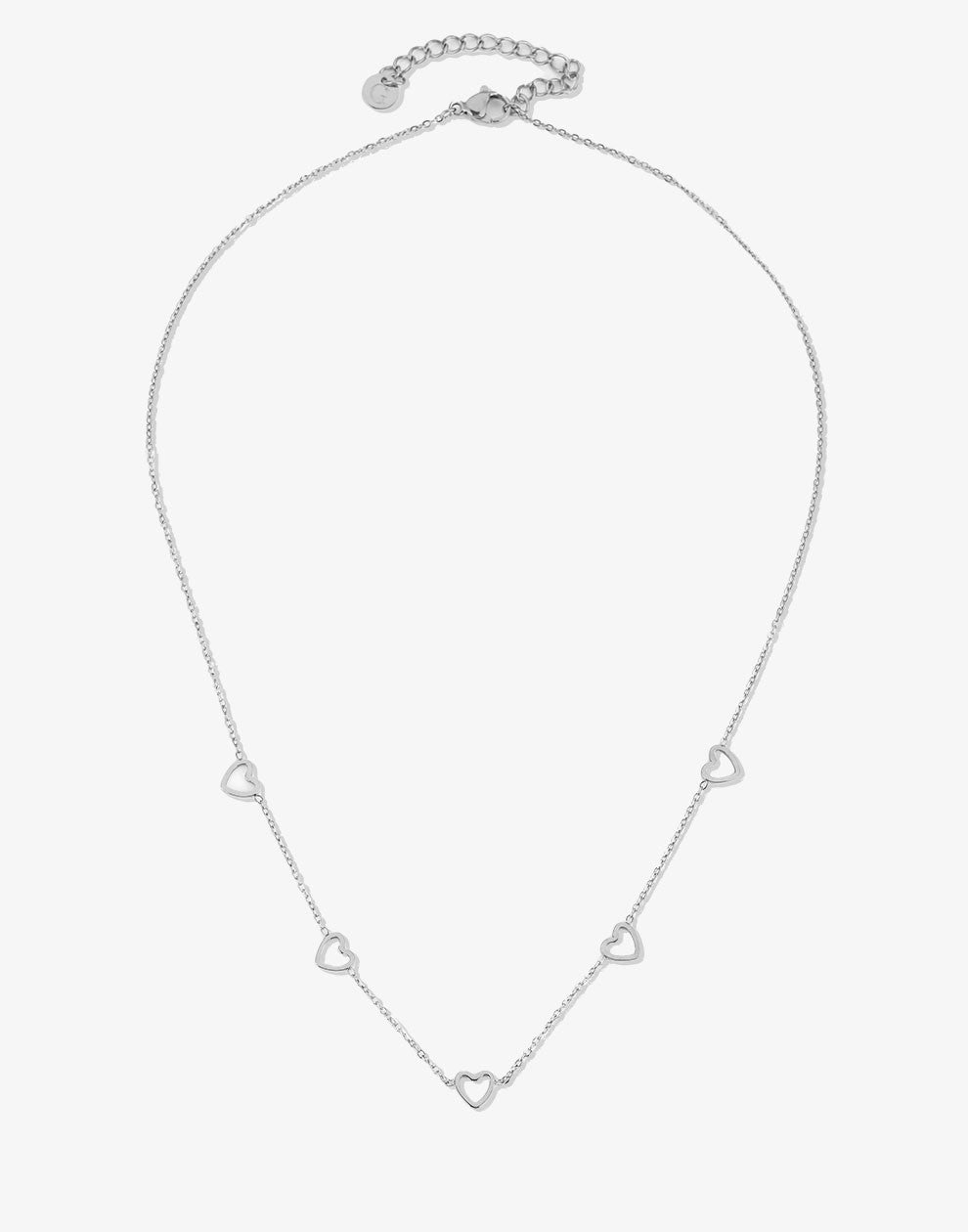 ketting open hartjes zilverkleurig