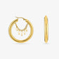 Oorringen hoops parels goudkleurig