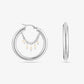 Oorringen hoops parels zilverkleurig
