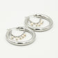 Oorringen hoops parels zilverkleurig