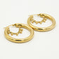 Oorringen hoops chain bolletjes goudkleurig