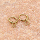 Oorring open hexagon goudkleurig