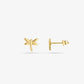 dragonfly studs gold-colored