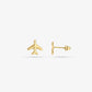 airplane studs gold-colored