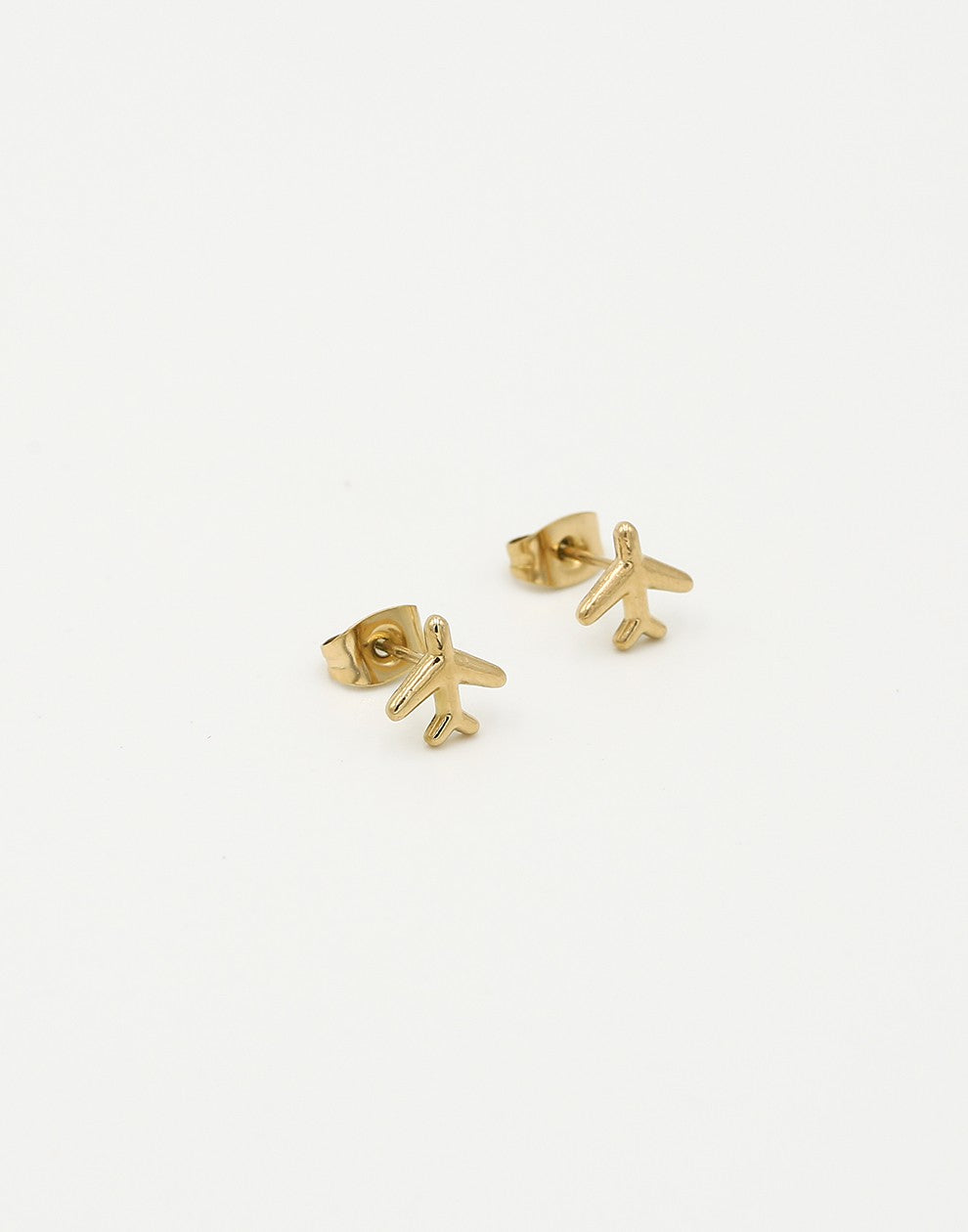 vliegtuig studs goudkleurig