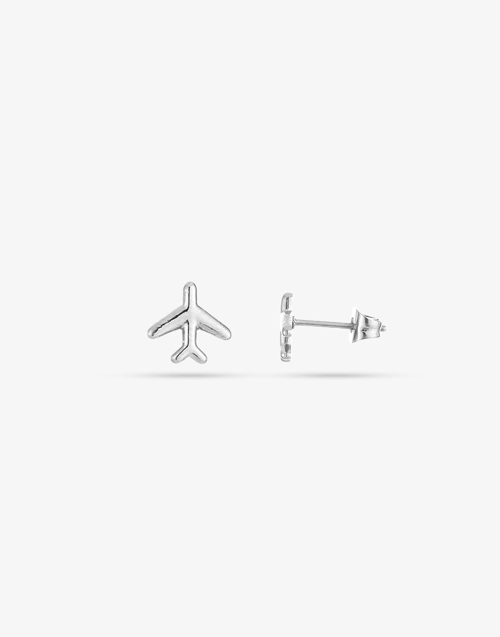 vliegtuig studs zilverkleurig