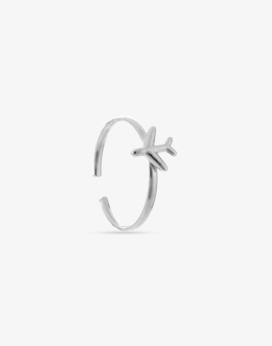 ring vliegtuig zilverkleurig