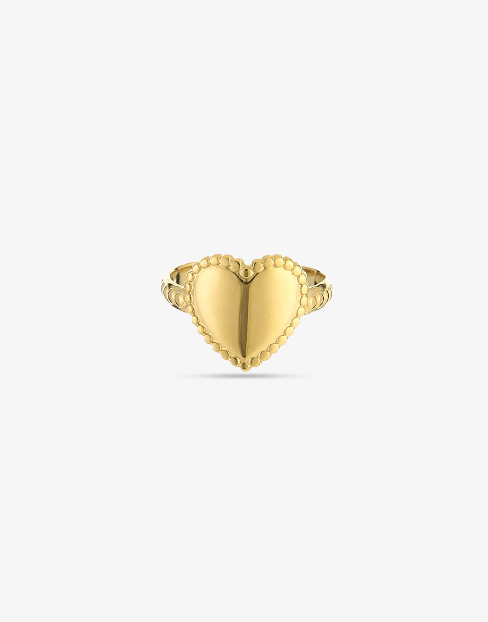 Ring hartje met patroon goudkleurig