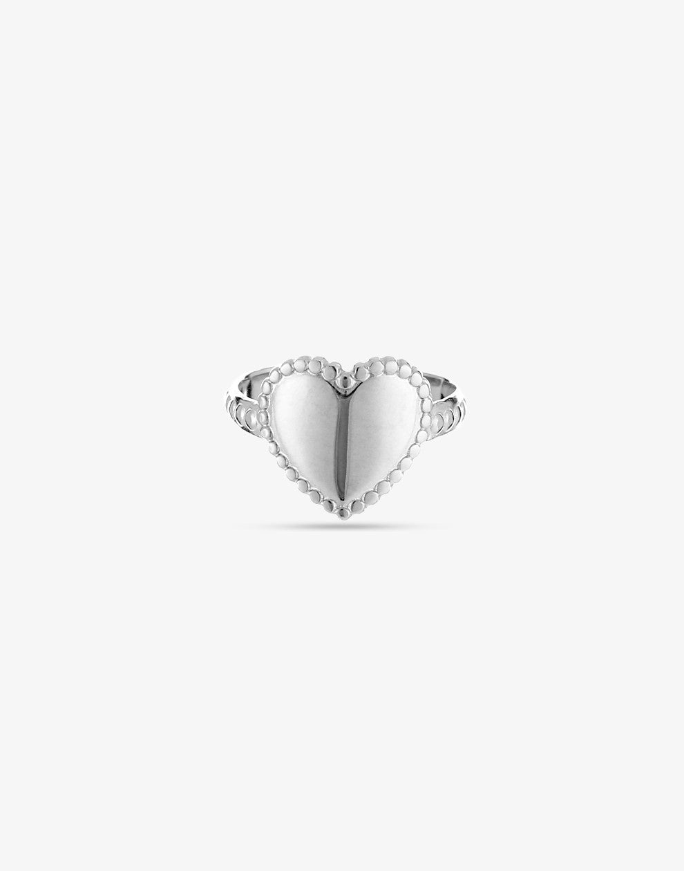 Ring hartje met patroon zilverkleurig