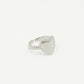 Ring hartje met patroon zilverkleurig