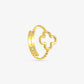 ring open clover gold-colored