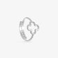 ring open clover silver-colored