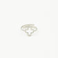 ring open clover silver-colored