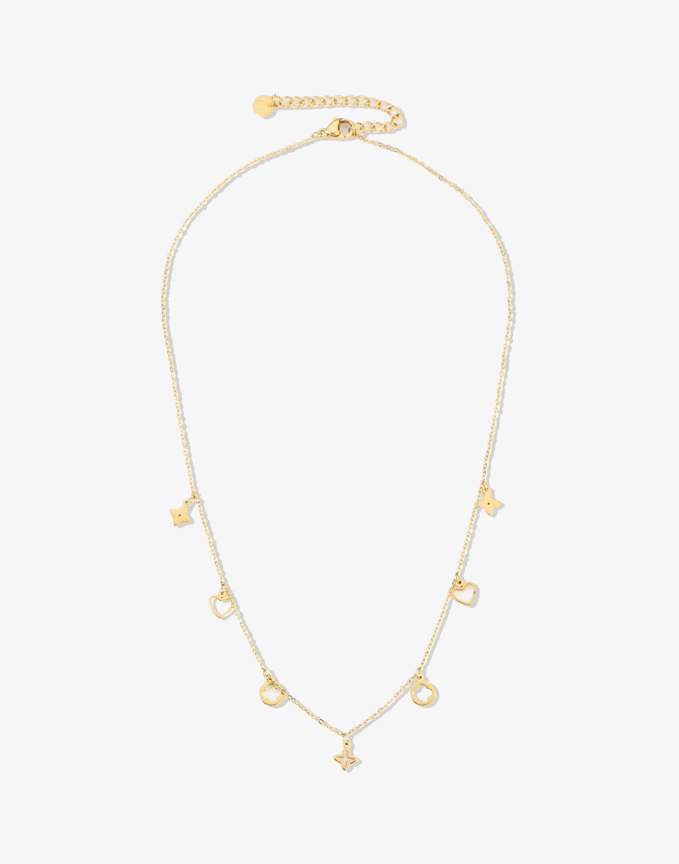 ketting hangende symbolen goudkleurig