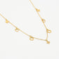 ketting hangende symbolen goudkleurig
