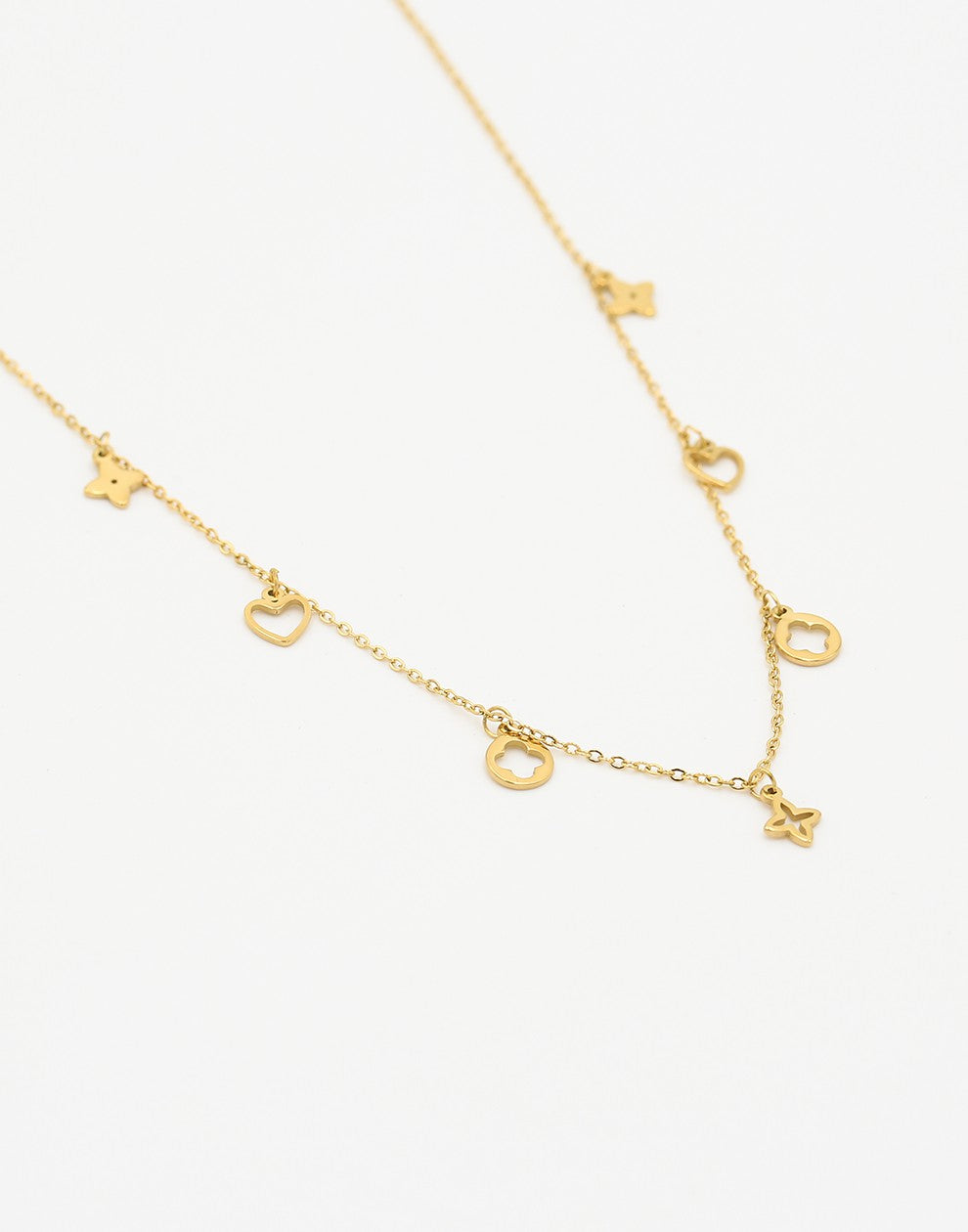 ketting hangende symbolen goudkleurig