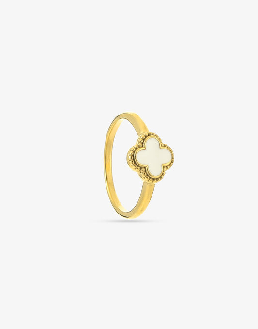 Klaver ring wit
