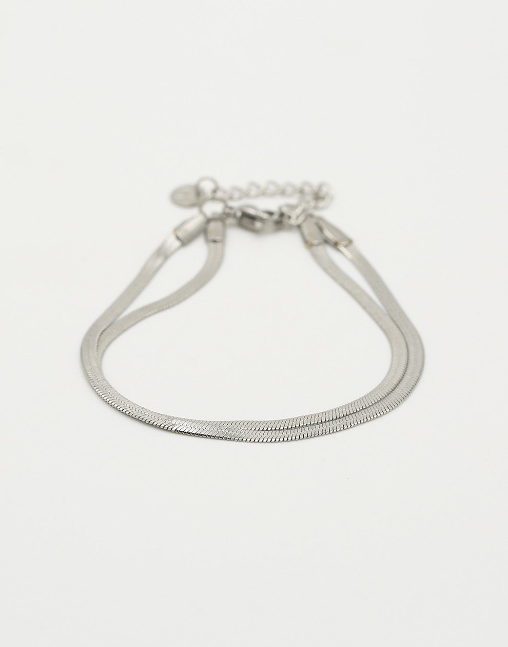 snake armband dubbel zilverkleurig