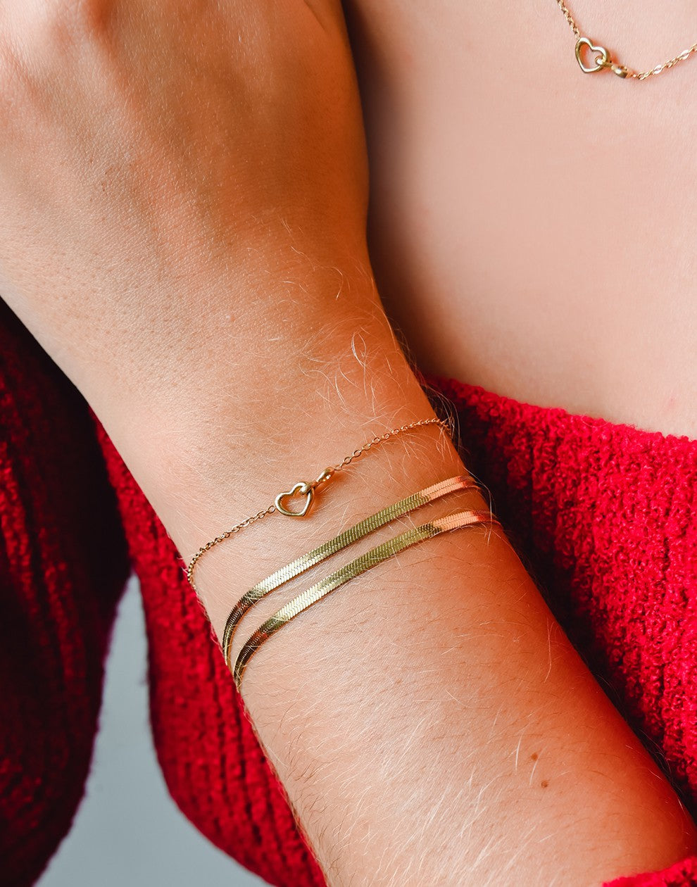 snake armband dubbel goudkleurig