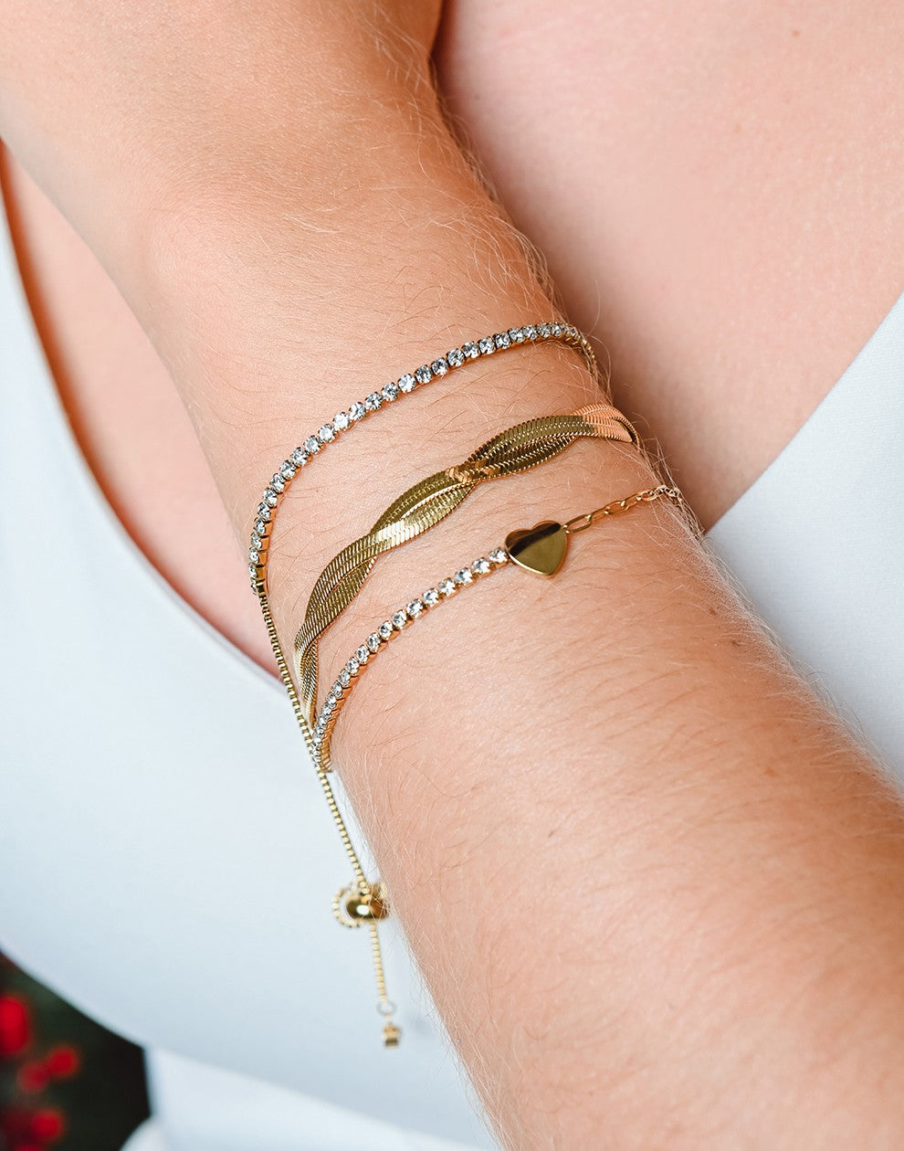 Tennis bracelet goudkleurig