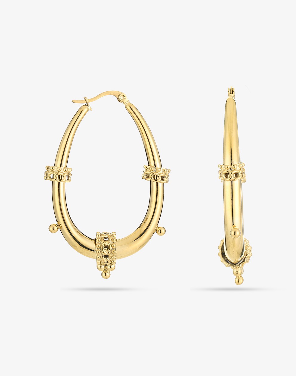 tribal chain hoop goudkleurig