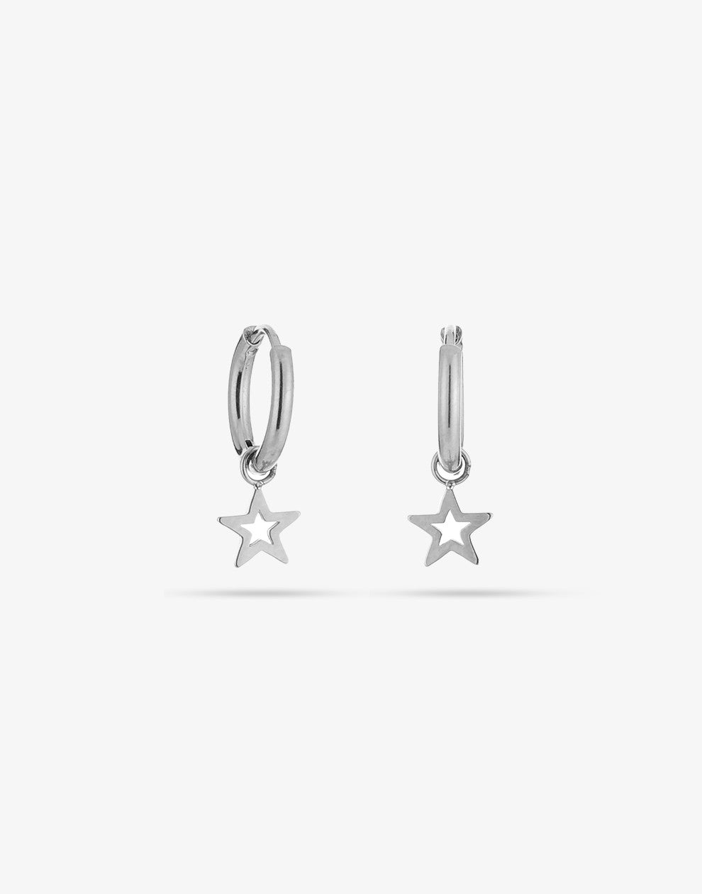 open star silver-colored creoles