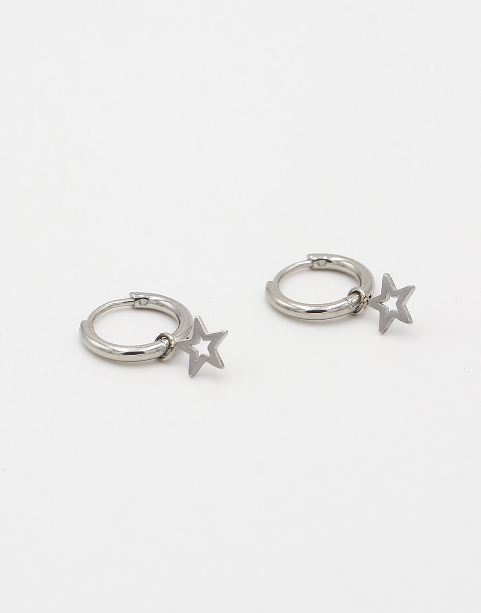 open star silver-colored creoles