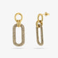 Oorsteker ovale strass hanger goudkleurig