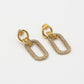 Oorsteker ovale strass hanger goudkleurig